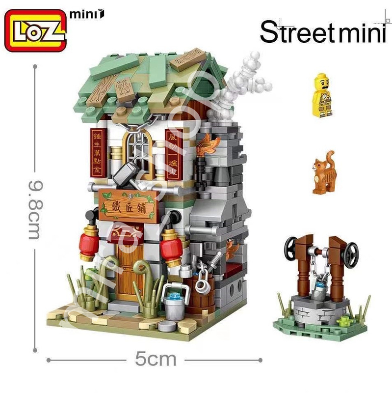 レゴ LEGO 互換 不可 LOZ ブロック 積木 古風鍛冶屋 玩具 組立 手作り 中国風 古い建物 親子交流 知り育玩具