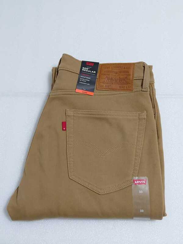 新品　リーバイス　Levi's　505　レギュラー　WARM　暖パン　ウォーム　ワーム　希少　Rタブ　W33　裏起毛　ストレッチ　保温性　チノパン