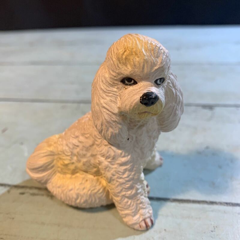 プードル トイプードル ソフビ 置物 犬 インテリア 人形 アンティーク ヴィンテージ ビンテージ ワンちゃん 犬の置物 いぬ (4347)