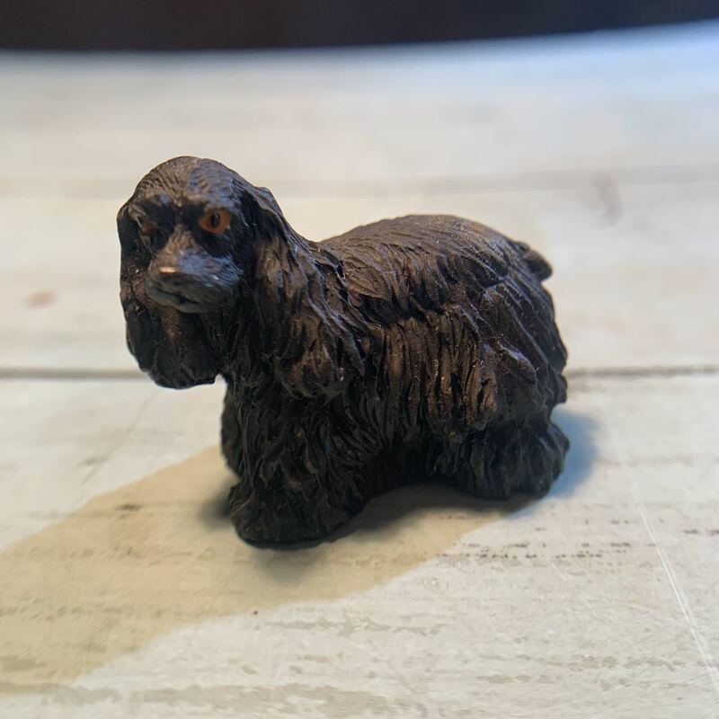 プードル トイプードル 黒 置物 犬 インテリア 人形 アンティーク ヴィンテージ ビンテージ ワンちゃん 犬の置物 (4356)