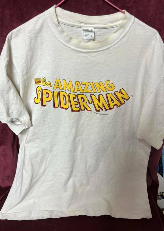 02 US古着 MARVEL COMICS『SPIDER-MAN』スパイダーマン Tシャツ L 送料込み