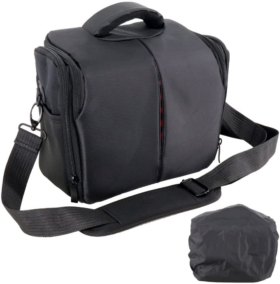 カメラバッグ 肩掛け式 大容量 仕切り 三脚収納 撥水加工 一眼レフ ミラーレスカメラ レインカバー付き