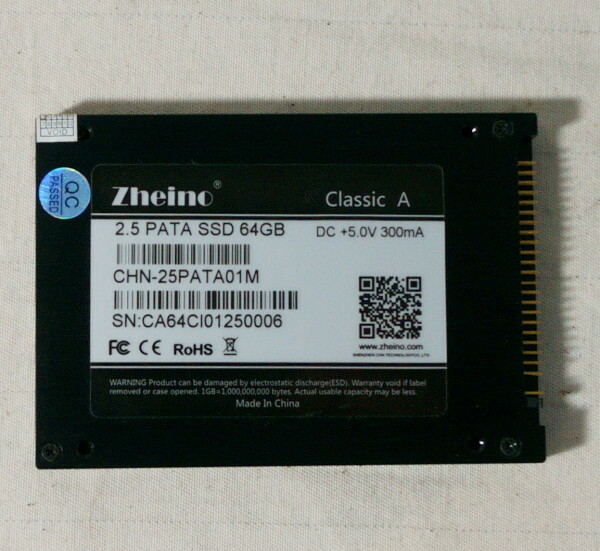 Zheino Classic A 2.5 PATA SSD 64GB IDEインターフェース