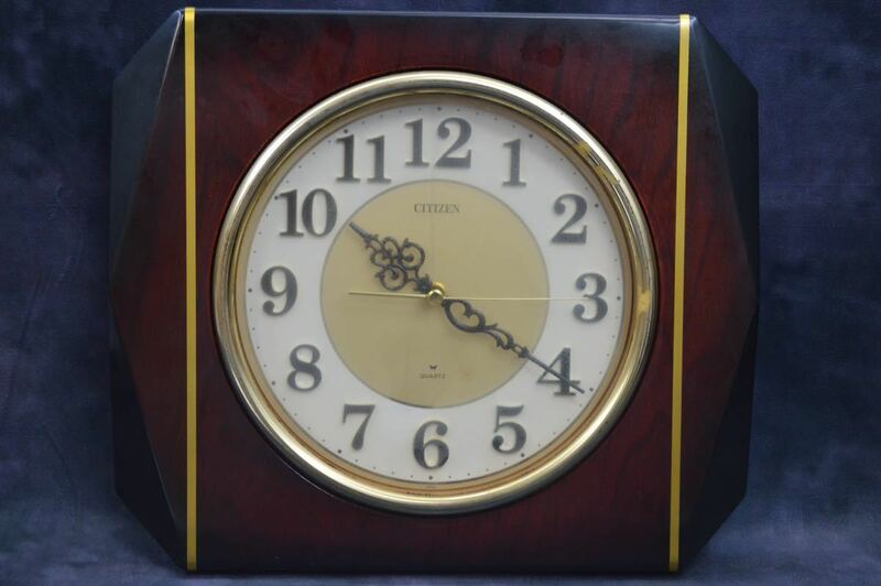(NK☆) CITIZEN 掛け時計 4MG799 壁掛け時計 不動品 ジャンク クォーツ 時計 リズム時計工業 オシャレ 飾り インテリア