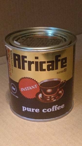 00s 絶版品 AFricafe アフリカフェ 缶容器（タンザニアのインスタントコーヒーの空き缶）※USED品/生産終了品/2008年ごろの製造品/入手困難