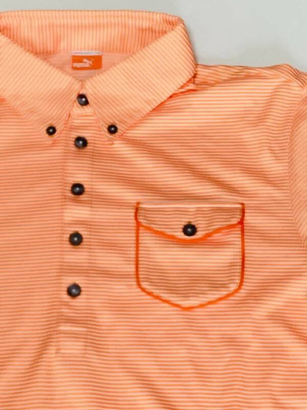 ◆即決◆ 美品！PUMA プーマゴルフ　メンズウェア　半袖シャツ　サイズO　吸湿速乾　ストレッチ　オレンジ系