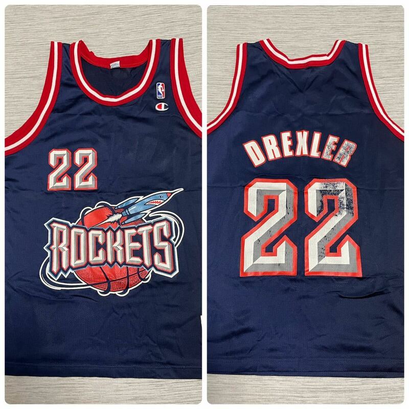 90's NBA Champion製 Houston rockets clyed drexler ロケッツ クライド ドレクスラー #22 USAアメリカ