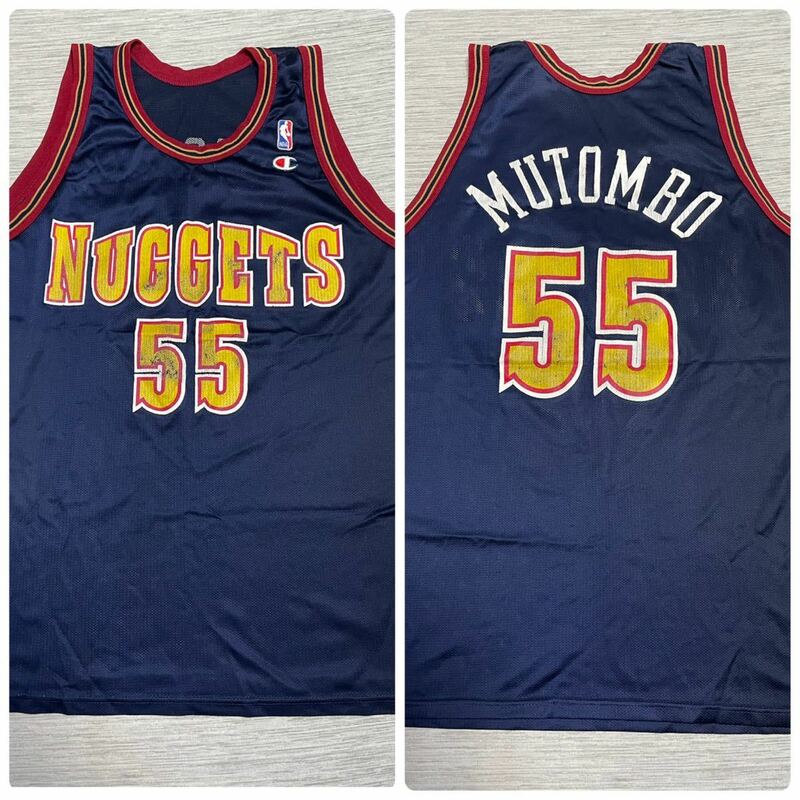 90's NBA Champion制 denver nuggets Dikembe Mutombo #55 48 ユニフォーム デンバー ナゲッツ ディケンべ　ムトンボ USA ジャージー