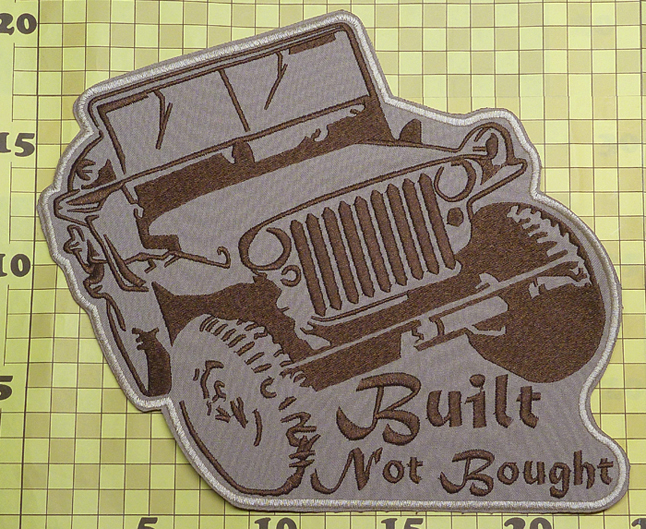 送料無料! ジープ Jeep 特大 刺繍 ワッペン（四駆 ステッカー 軍用車両