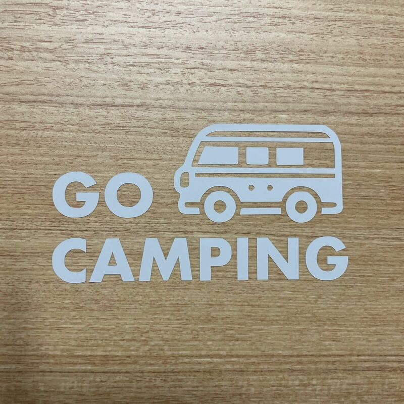 129. 【新色グレー】 GO CAMPING カッティングステッカー バス キャンプ CAMP アウトドア【新品】