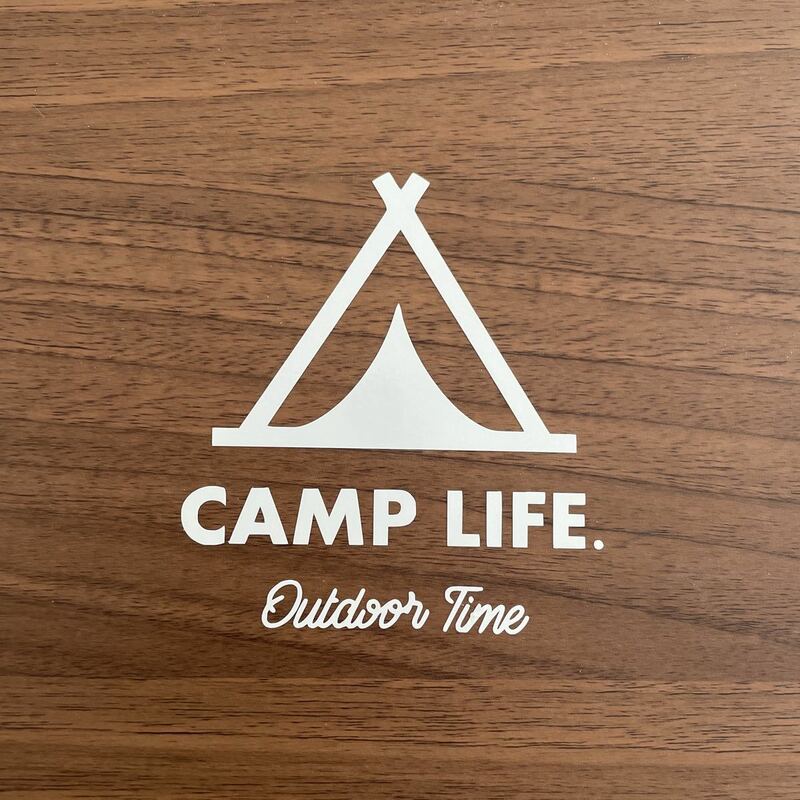 222. 【送料無料】 CAMP LIFE テント Outdoor Time カッティングステッカー キャンプ　アウトドア 【新品】