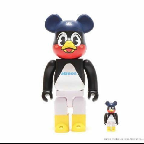 【新品】BE@RBRICK atmos × Tokyo Yakult Swallows 100％ & 400％ メディコムトイ ベアブリック ヤクルトスワローズ つば九郎