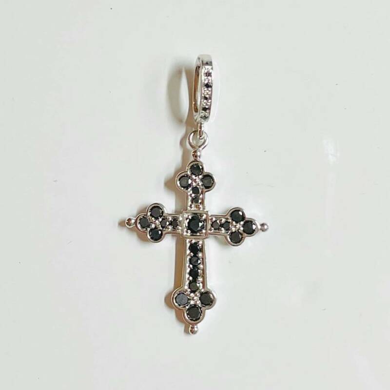 美品 ローリーロドキン K18WGゴシッククロス ペンダントトップ 定価374,000円 Loree Rodkin 18Kホワイトゴールド MEDIUM GOTHIC CROSS 18金