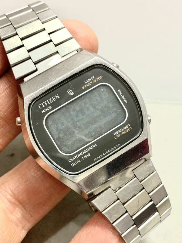シチズン 4-097742K ジャンク 腕時計 クロノグラフ デュアルタイム デジタル citizen
