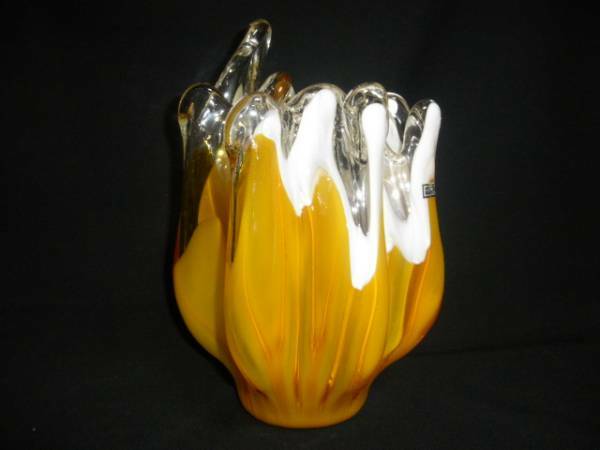 @@ 昭和レトロ　ガラス　花瓶　インテリア　雑貨　古民具　アンティーク　ガラス工芸　花器
