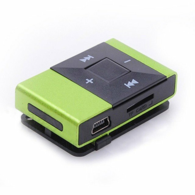 【グリーン】新品 音楽 MP3 プレイヤー SDカード式 充電ケーブル付き