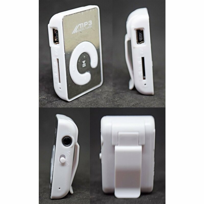 【ホワイト】新品 MP3 プレイヤー 音楽 SDカード式 充電ケーブル付き