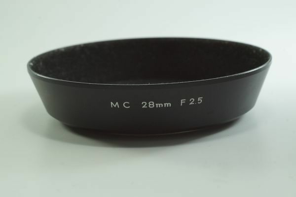 RBフ229【送料無料 外観 とてもキレイ 使用可能】MC 28mm F2.5 MINOLTA メタルフード（55mm径） ミノルタ レンズフード