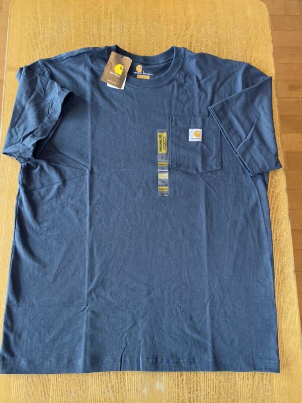 carhartt カーハート ポケットTシャツ K87 Original Fit BLS BLUE STONE L ダーク ネイビー