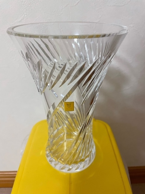 未使用品　カガミクリスタル 花瓶　KAGAMI CRYSTAL　クリスタルガラス　