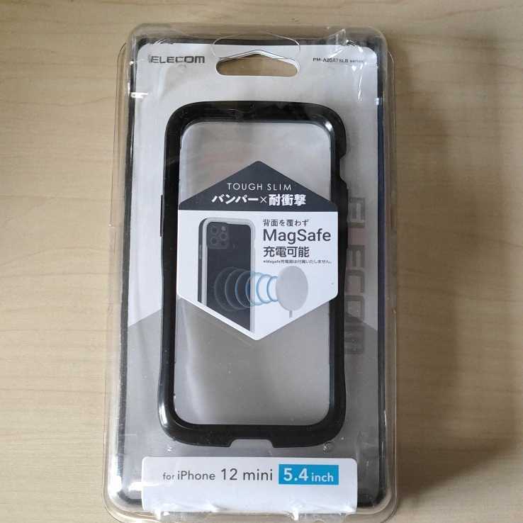 ◇ELECOM iPhone 12 mini 用 ハイブリッド ケース TOUGH SLIM LITE バンパー ブラック PM-A20ATSLBBK
