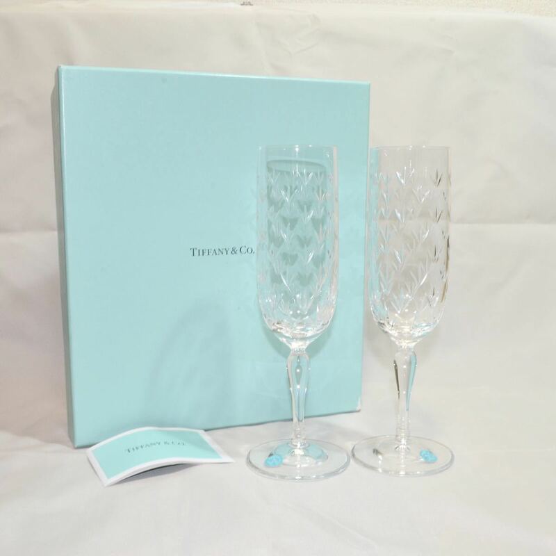TIFFANY&Co. フローレット シャンパングラス フルートグラス 2客セット ガラス　新品未使用　ティファニー