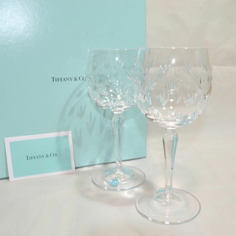 TIFFANY&Co. ティファニー フローレット ワイングラス フルートグラス 2客セット ガラス　新品未使用