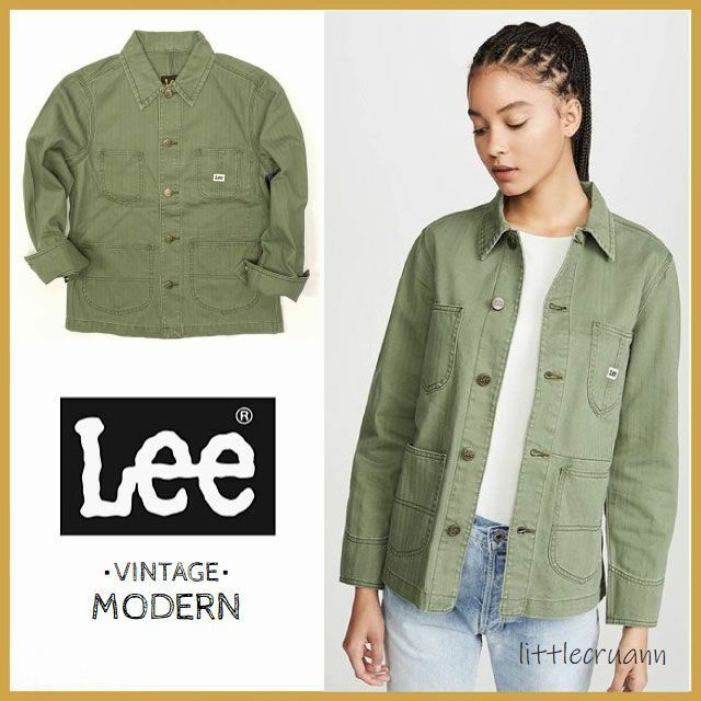 US XS◆Lee ヘリンボーン カバーオール ジャケット Vintage Modern Women's Loco Chore Jacket/Vintage Olive アメリカ正規購入(1051)