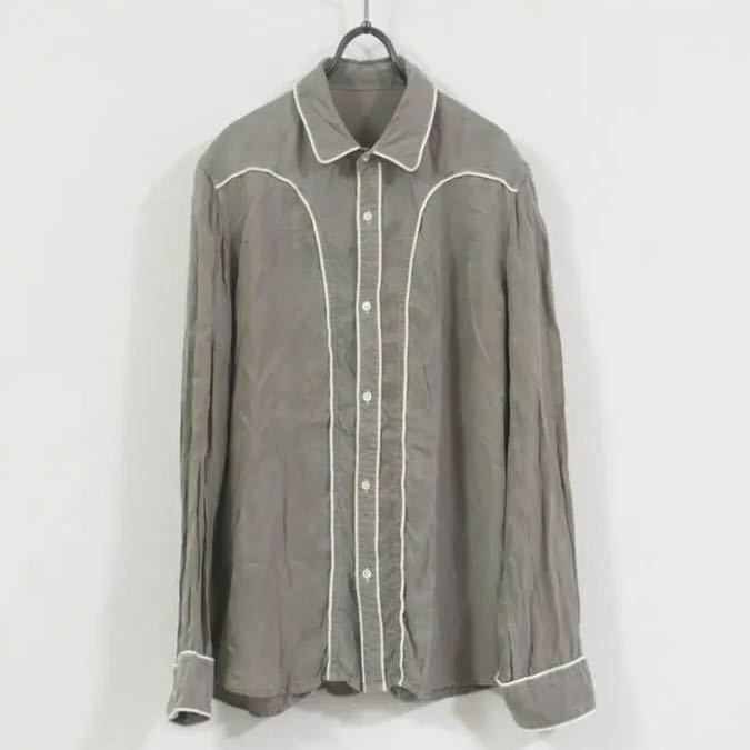 RICO ウエスタンシャツ パジャマシャツ 日本製 赤西仁愛用 ブランド　サテンシャツ　長袖シャツ