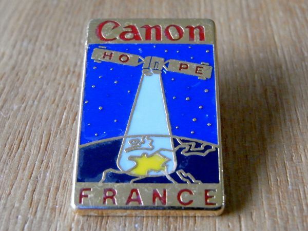 古い ピンバッジ : Canon キャノン 人工衛星 宇宙 広告 ロゴ ピンズ #T