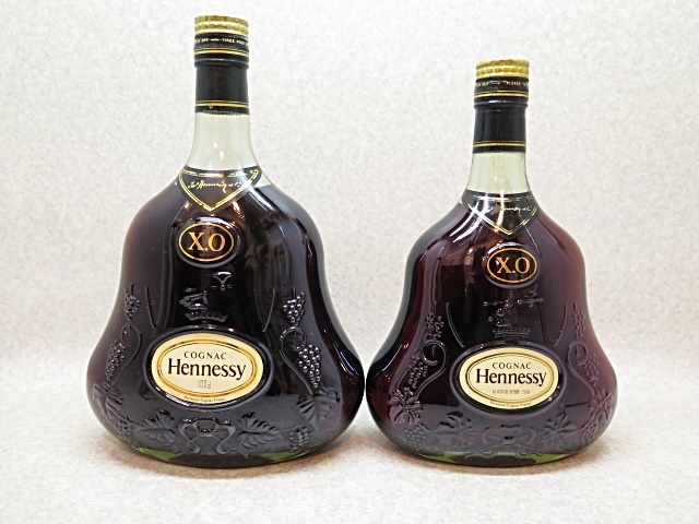 ★☆【古酒】Hennessy ヘネシー XO 金キャップ グリーンボトル コニャック 750ml 1000ml 2本セット ot☆★