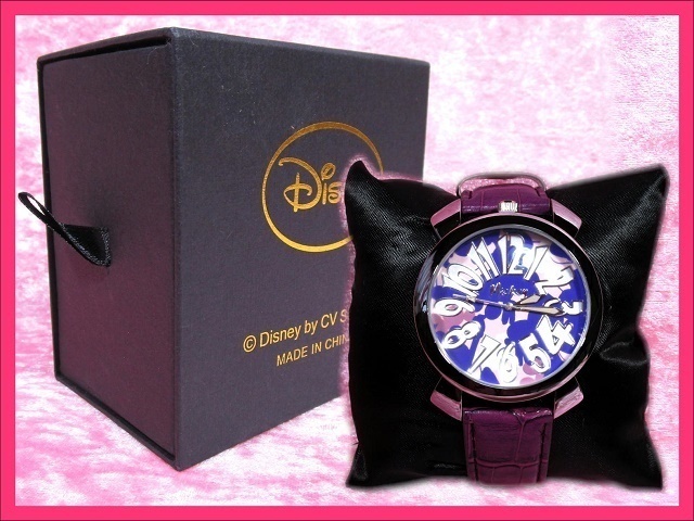 ディズニー Mickey プライズ 腕時計 J&T製／パープル＜１点＞美品