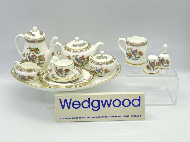 WEDGWOOD ウェッジウッド KUTANI CRANE Miniature Tea set + Tankard, Thimble & Vase クタニ ミニチュア ティーセット +3 *475