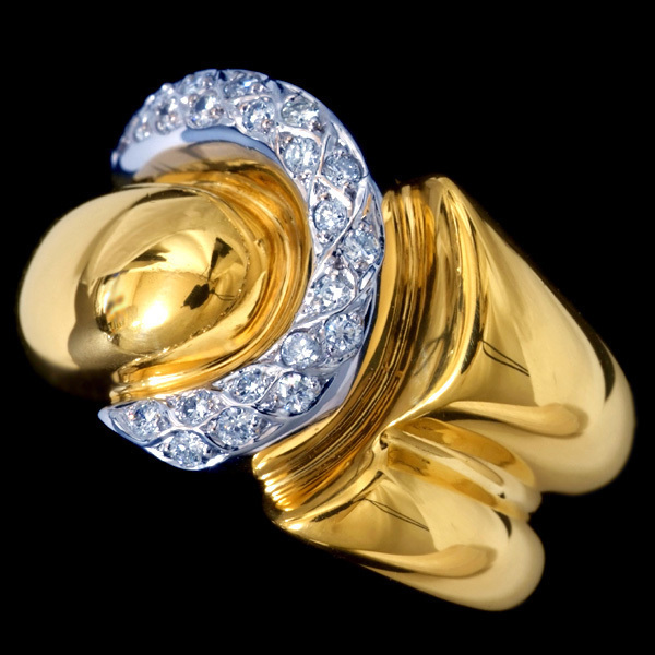 78862-103【EL CANDOR】絶品Diamond 18K Ring SPAIN New 10.2g