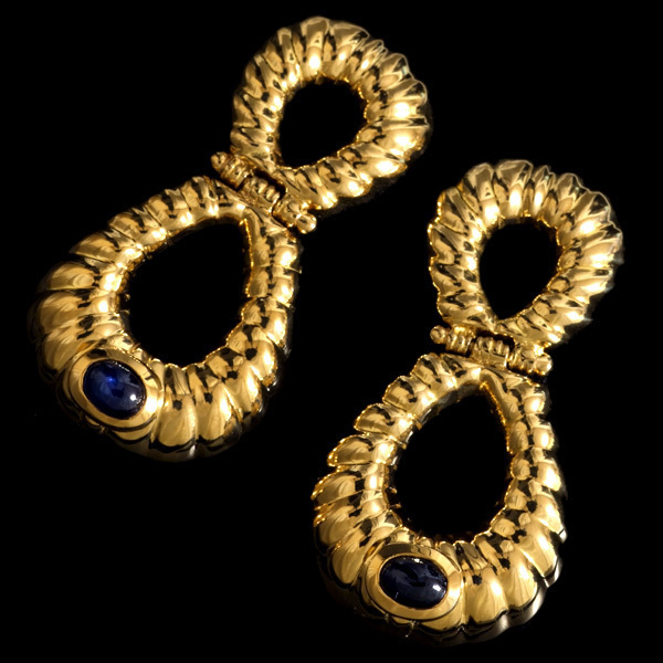 78862-30【EL CANDOR】Sapphire 18K Earrings SPAIN New 11.6g