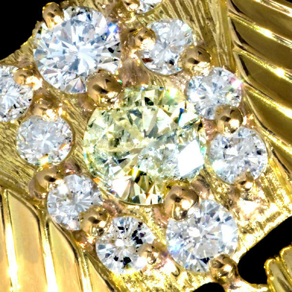 B0725【梟】美しい大粒ダイヤモンド０．５７、１．６３ct 最高級18金無垢ビックペンダントトップ