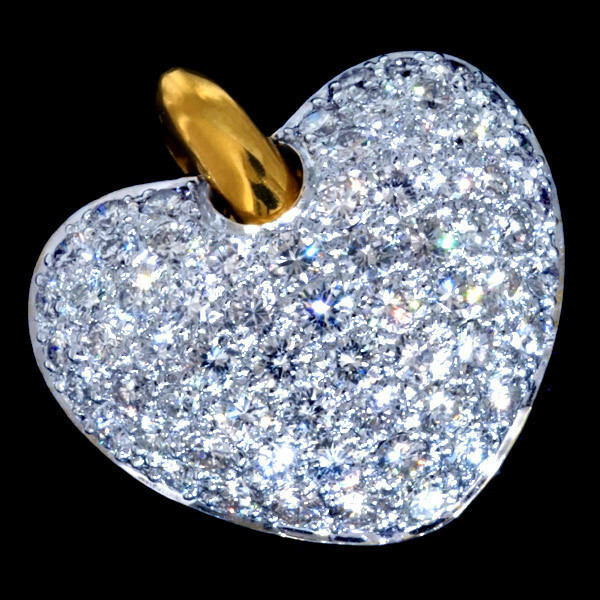 A7641【HEART】天然絶品ダイヤモンド１．３０ct 最高級18金無垢ペンダントトップ　