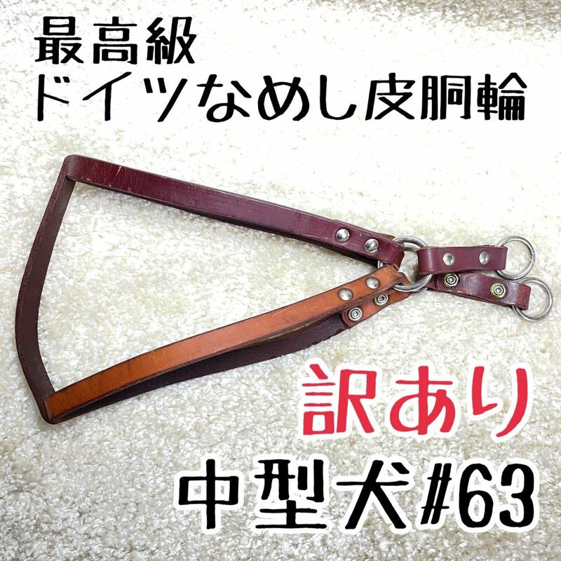 ★送料無料★訳あり★ドイツなめし皮胴輪★中型犬#63★現品72