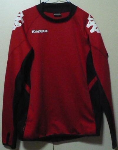 Kappa(カッパ：フェニックス)製長袖トレーニングシャツ(練習着)　Ｏ　赤×黒　北海道コンサドーレ札幌カラー