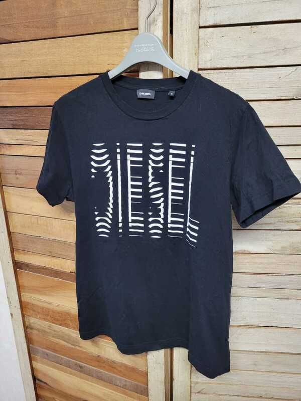 ディーゼル/DIESEL Tシャツ ロゴ 黒 ブラック 半袖 S