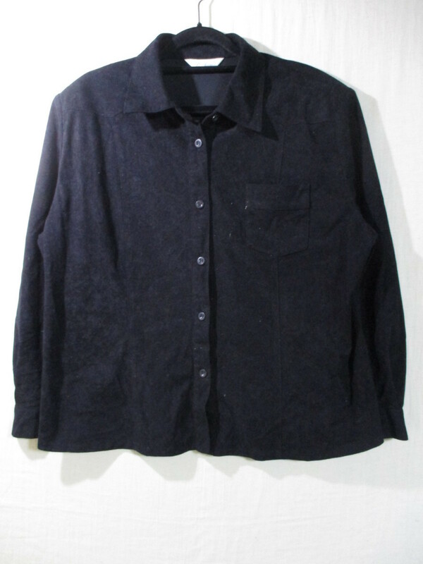 【L-kama】シャツ 長袖 サイズ15R色ブラック身丈65身幅52/EAI