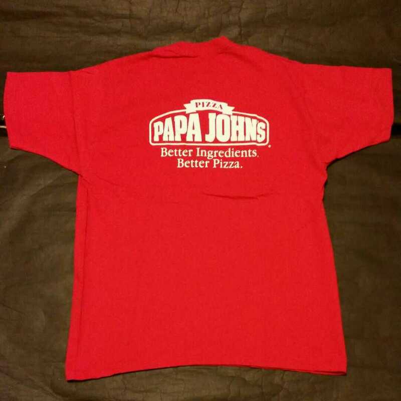 ◆即決送料込み◆日本未上陸PAPA JOHN'S PIZZA パパ・ジョンズピザTシャツ/アドバタイズアメリカ古着ビンテージファストフード