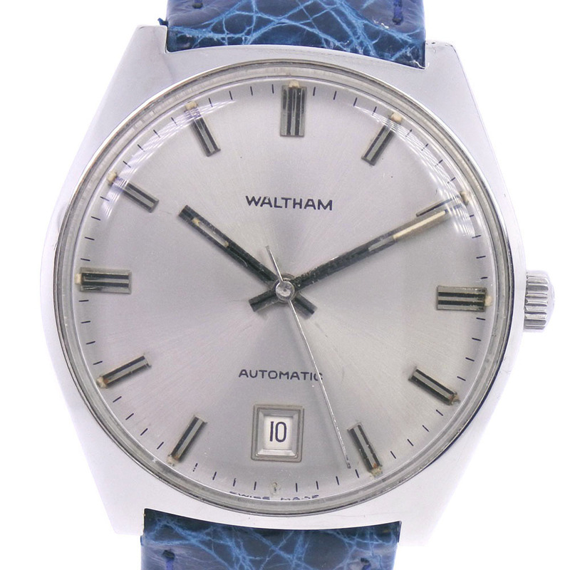 WALTHAM ウォルサム 腕時計 SS×レザー 自動巻き ユニセックス シルバー文字盤【57030327】中古