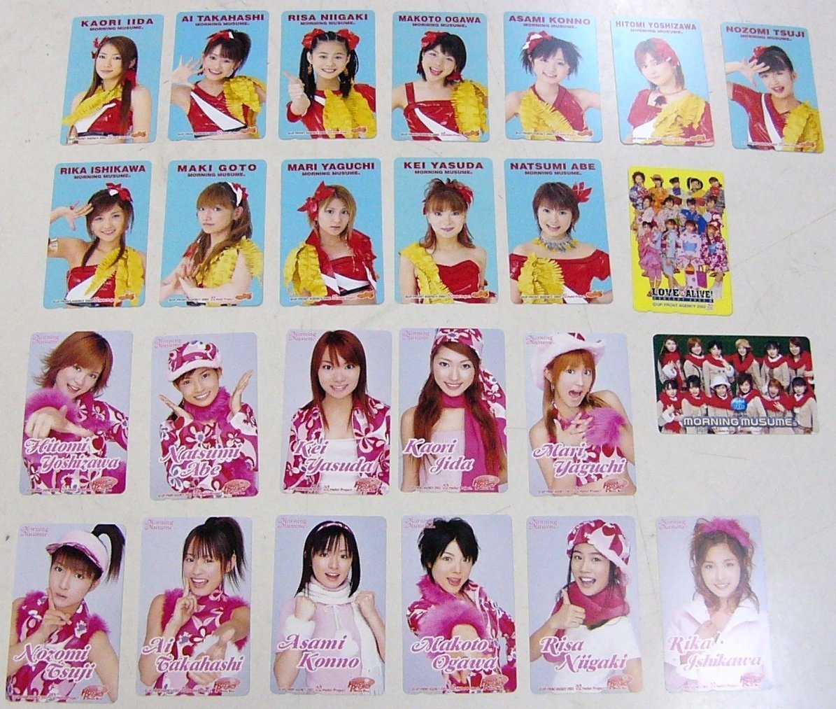 ◆モーニング娘。テレホンカード　25枚　2002年・2003年　安倍なつみ・後藤真希・吉沢ひとみ他　未使用品◆ 【2321】