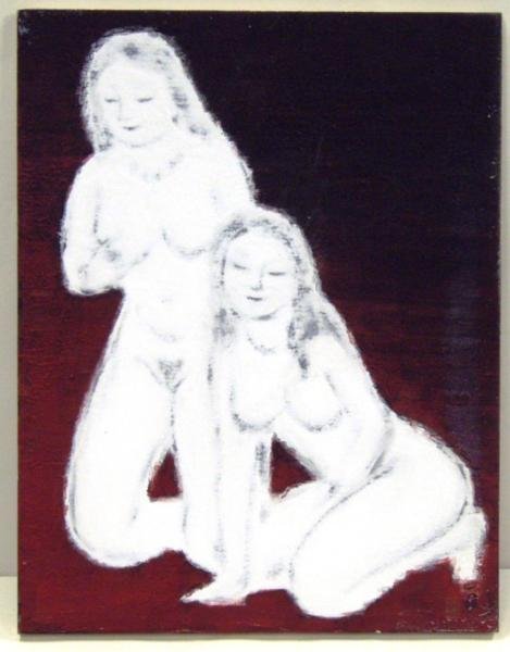 キャンバス　一羅　「きさ貝比賣と蛤貝比賣」　F6 【E198】