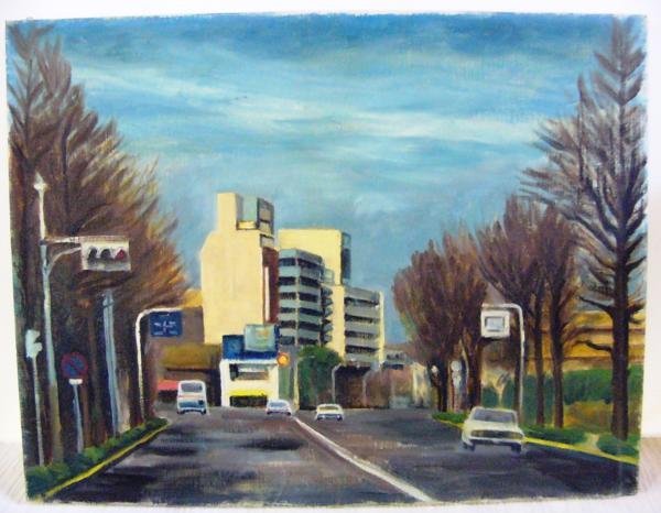 キャンバス　作者不明　「四谷見付」　P10　【E034】