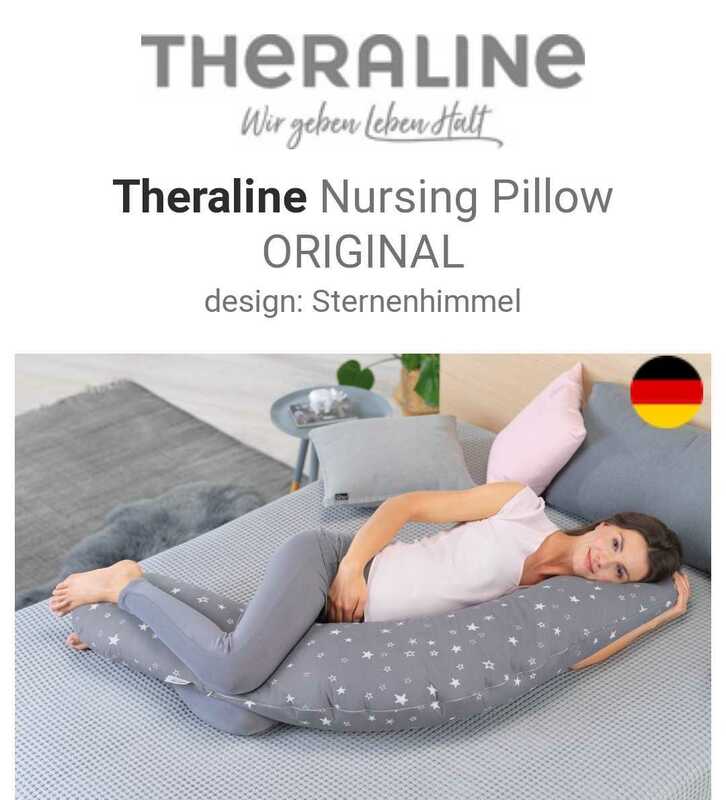 The Original Theraline マタニティー　抱きまくら　maternity nursing pillow　ドット柄　グレー　gray　ドーナツクッション付