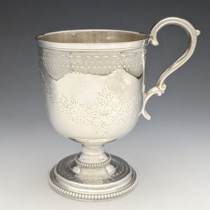 1862年 英国アンティーク 純銀（925シルバー） マグカップ 133g Henry Wilkinson