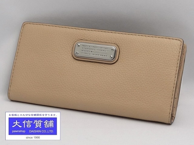 MARC BY MARC JACOBS マークジェイコブス 長財布 M0006578-660 ファスナー財布 カーフレザー ベージュ 中古A+【送料無料】A-6067