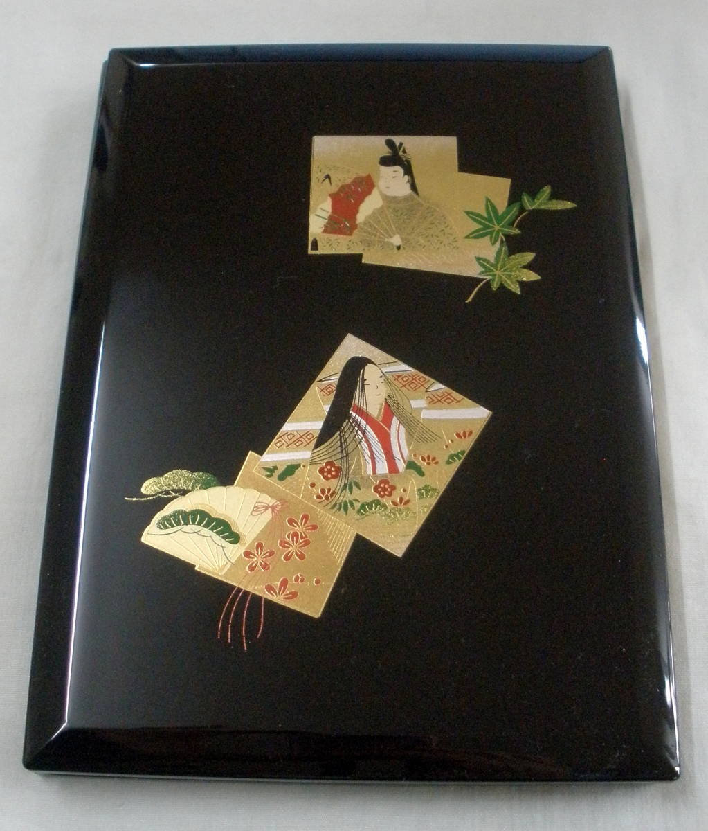 ★【住所録】アドレス帳（黒）源氏物語（英文） サイズ18cm×13cm